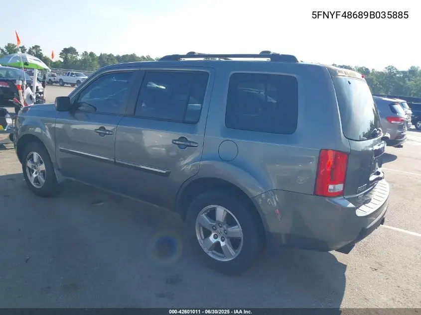2009 Honda Pilot Exl VIN: 5FNYF48689B035885 Lot: 42601011