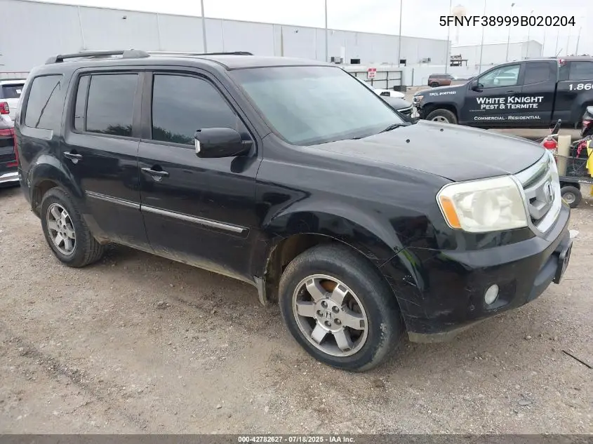 2009 Honda Pilot Touring VIN: 5FNYF38999B020204 Lot: 42782627