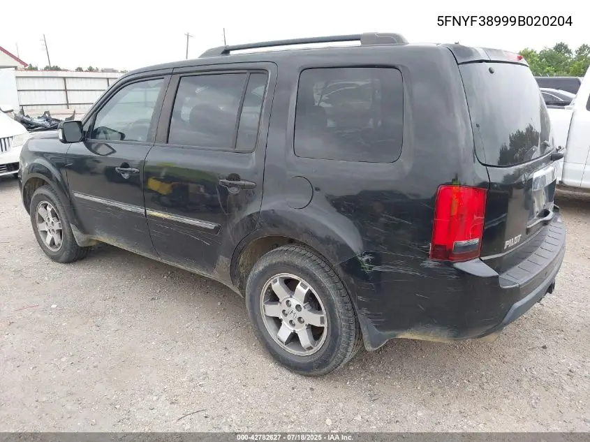 2009 Honda Pilot Touring VIN: 5FNYF38999B020204 Lot: 42782627