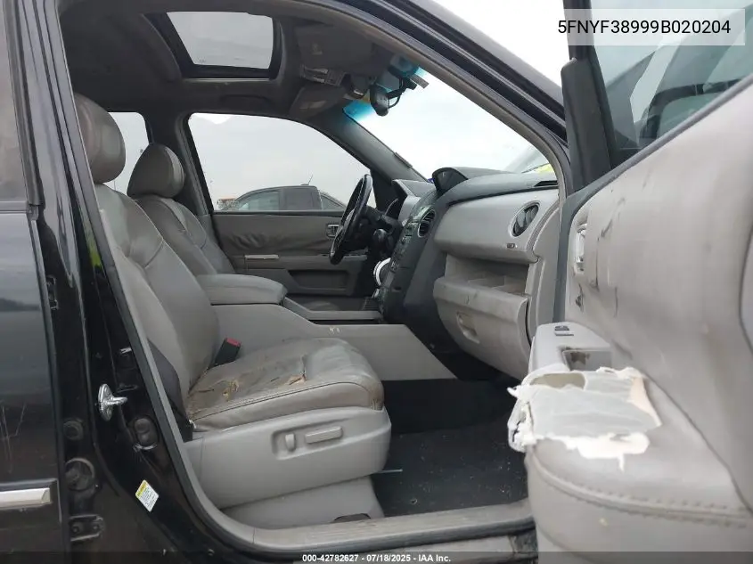 2009 Honda Pilot Touring VIN: 5FNYF38999B020204 Lot: 42782627