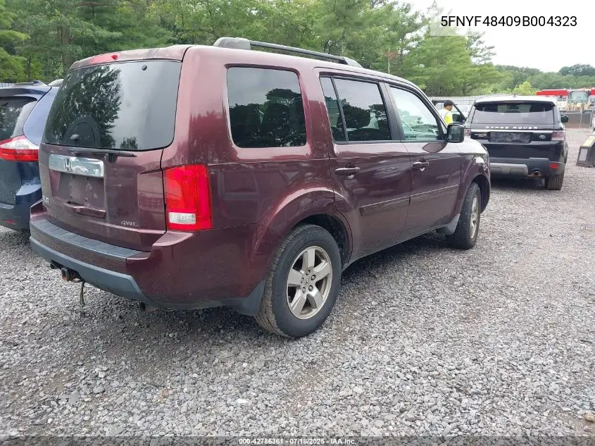 2009 Honda Pilot Ex VIN: 5FNYF48409B004323 Lot: 42786361