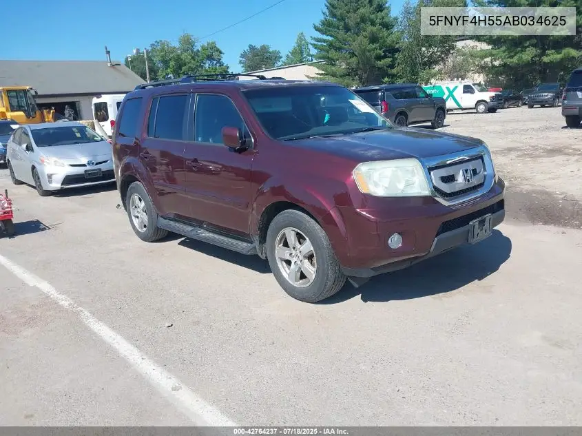 2010 Honda Pilot Ex-L VIN: 5FNYF4H55AB034625 Lot: 42764237