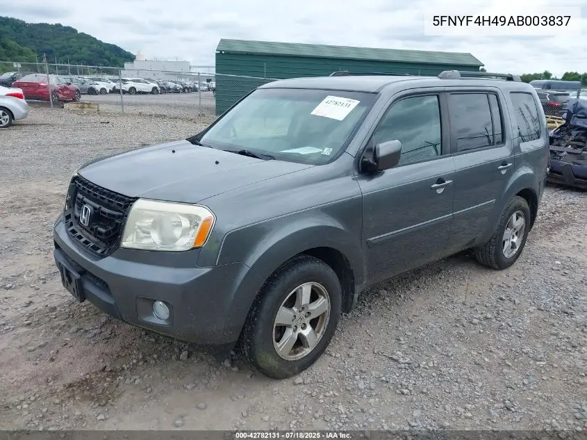2010 Honda Pilot Ex VIN: 5FNYF4H49AB003837 Lot: 42782131