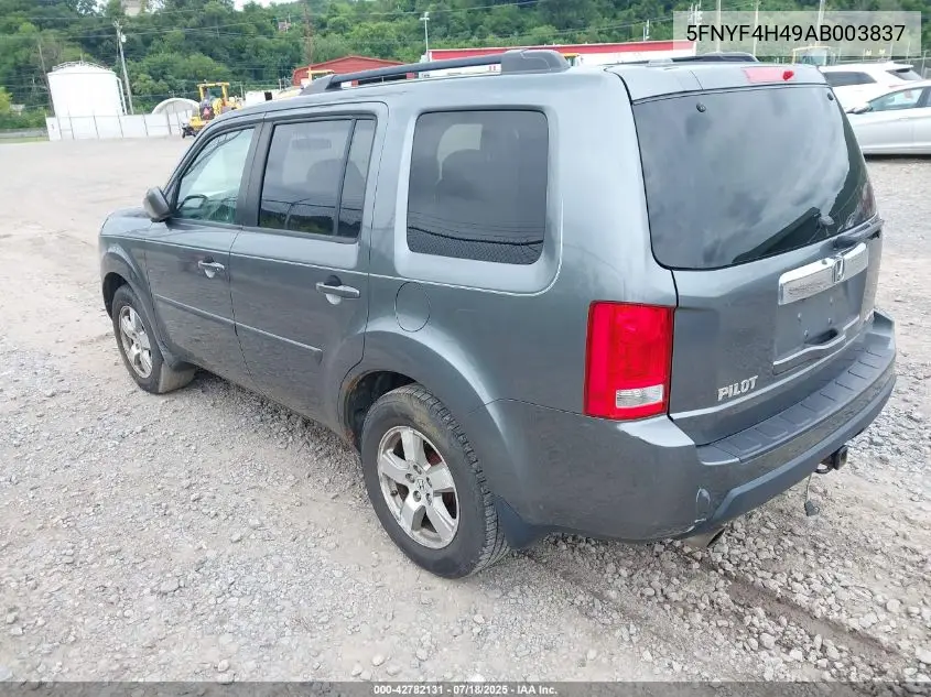 2010 Honda Pilot Ex VIN: 5FNYF4H49AB003837 Lot: 42782131