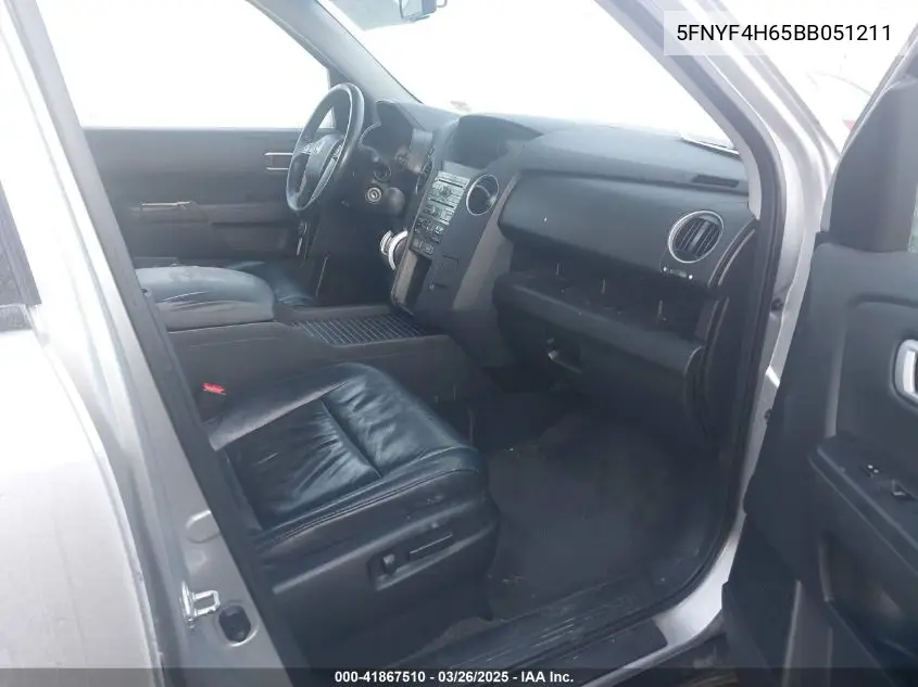 2011 Honda Pilot Ex-L VIN: 5FNYF4H65BB051211 Lot: 41867510