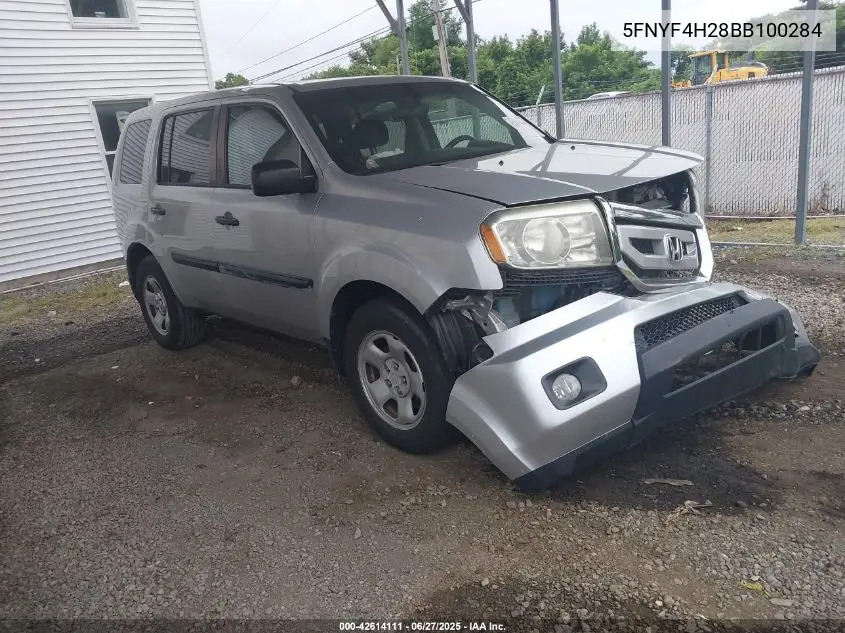 2011 Honda Pilot Lx VIN: 5FNYF4H28BB100284 Lot: 42614111