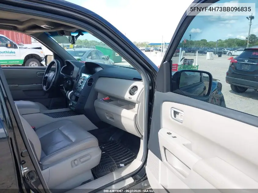 2011 Honda Pilot Ex-L VIN: 5FNYF4H73BB096835 Lot: 42619367