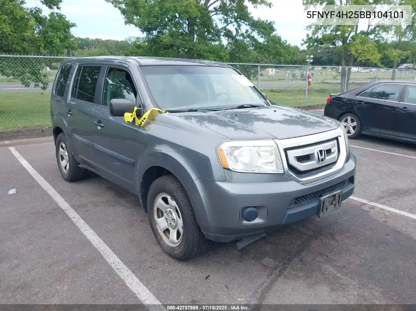 2011 Honda Pilot Lx VIN: 5FNYF4H25BB104101 Lot: 42757869