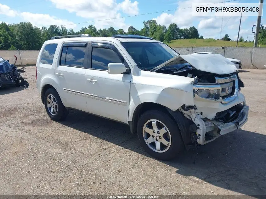 2011 Honda Pilot Touring VIN: 5FNYF3H9XBB056408 Lot: 42760629