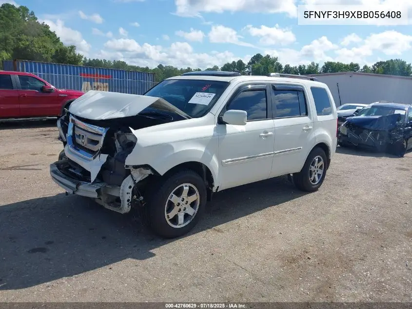 2011 Honda Pilot Touring VIN: 5FNYF3H9XBB056408 Lot: 42760629