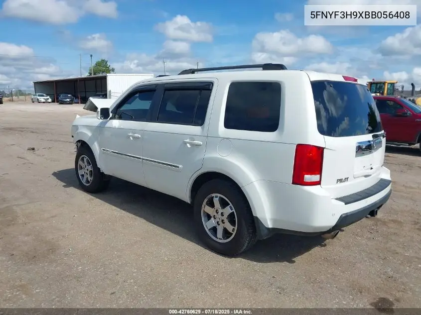 2011 Honda Pilot Touring VIN: 5FNYF3H9XBB056408 Lot: 42760629