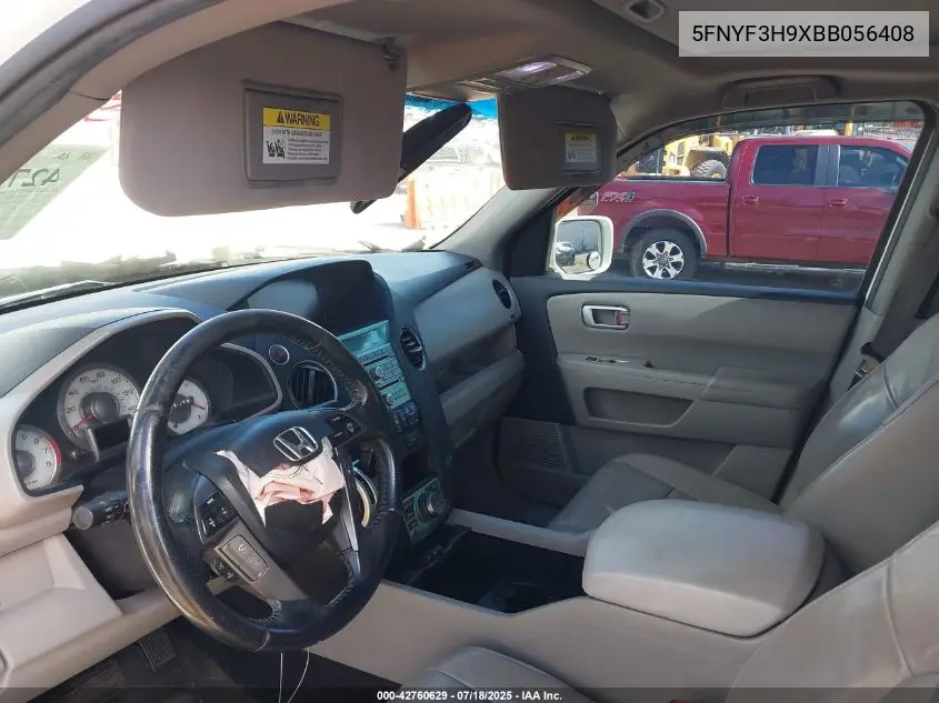 2011 Honda Pilot Touring VIN: 5FNYF3H9XBB056408 Lot: 42760629