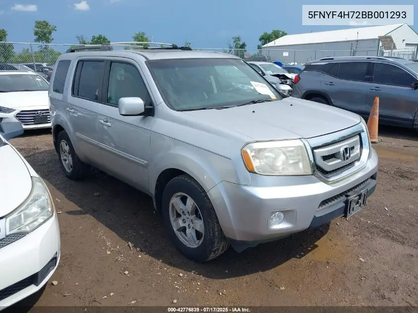 2011 Honda Pilot Ex-L VIN: 5FNYF4H72BB001293 Lot: 42776839