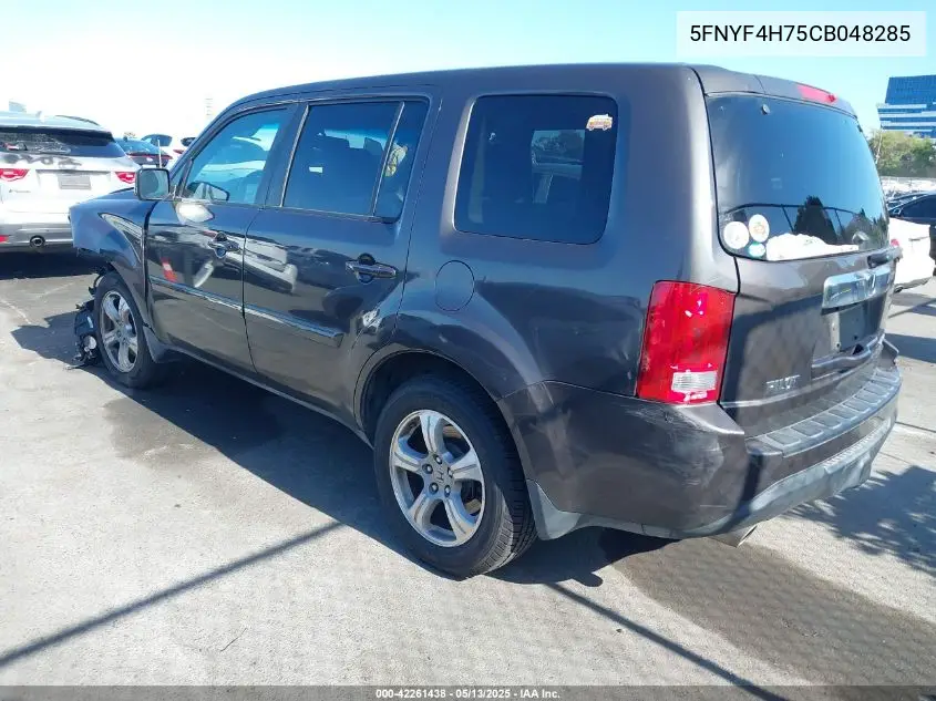 2012 Honda Pilot Ex-L VIN: 5FNYF4H75CB048285 Lot: 42261438