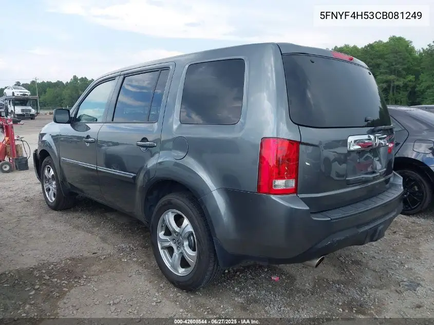 2012 Honda Pilot Ex-L VIN: 5FNYF4H53CB081249 Lot: 42608544