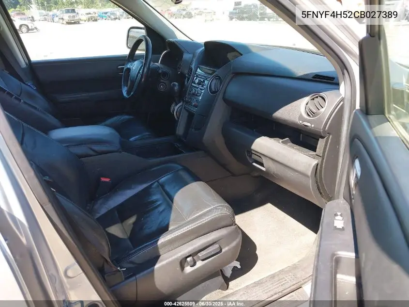 2012 Honda Pilot Ex-L VIN: 5FNYF4H52CB027389 Lot: 42625509