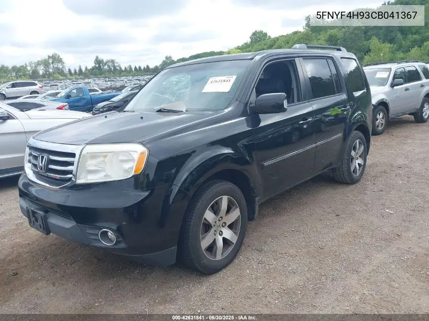 2012 Honda Pilot Touring VIN: 5FNYF4H93CB041367 Lot: 42631841