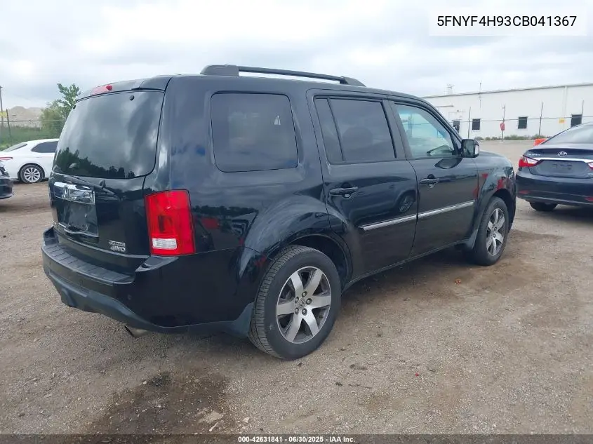 2012 Honda Pilot Touring VIN: 5FNYF4H93CB041367 Lot: 42631841