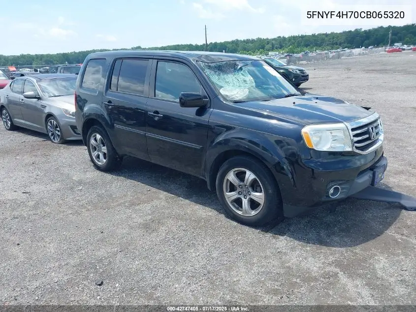 2012 Honda Pilot Ex-L VIN: 5FNYF4H70CB065320 Lot: 42747405