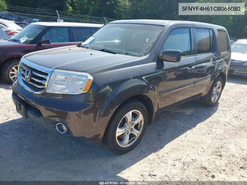 2012 Honda Pilot Ex-L VIN: 5FNYF4H61CB066080 Lot: 42757283