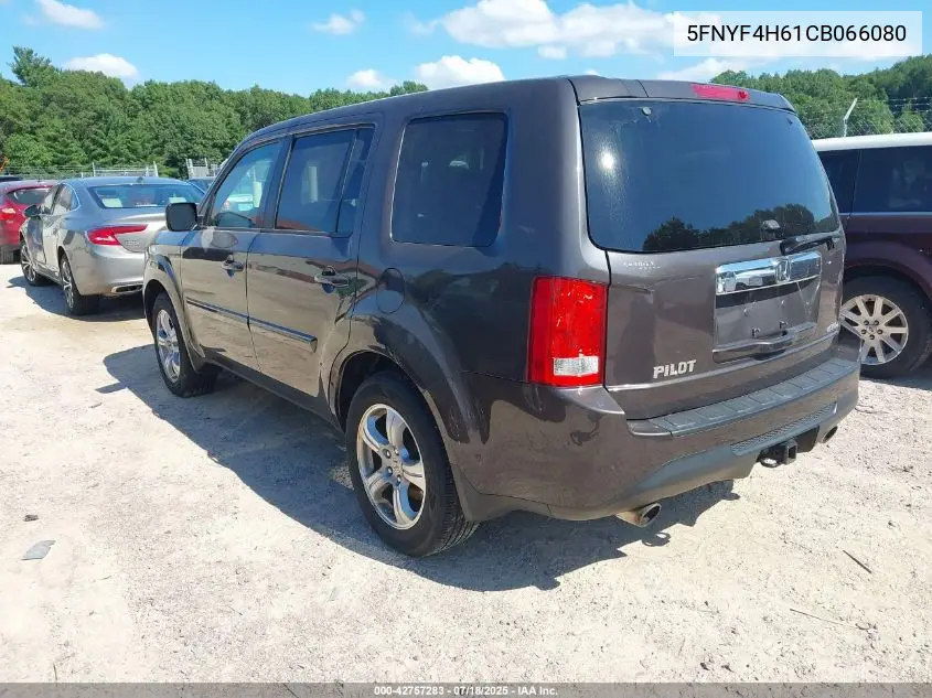 2012 Honda Pilot Ex-L VIN: 5FNYF4H61CB066080 Lot: 42757283