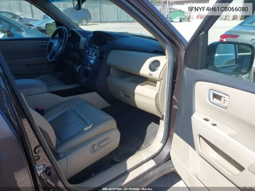 2012 Honda Pilot Ex-L VIN: 5FNYF4H61CB066080 Lot: 42757283