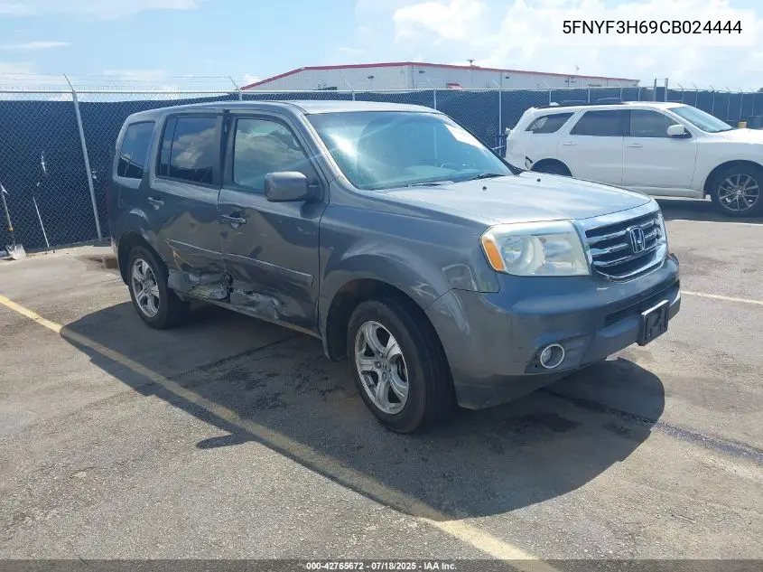 2012 Honda Pilot Ex-L VIN: 5FNYF3H69CB024444 Lot: 42765672