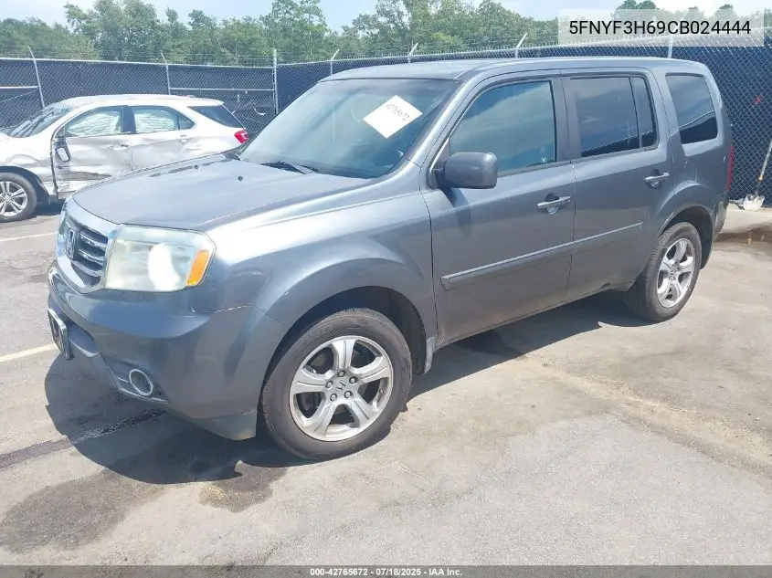 2012 Honda Pilot Ex-L VIN: 5FNYF3H69CB024444 Lot: 42765672