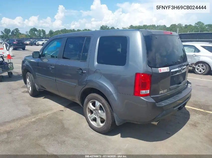 2012 Honda Pilot Ex-L VIN: 5FNYF3H69CB024444 Lot: 42765672