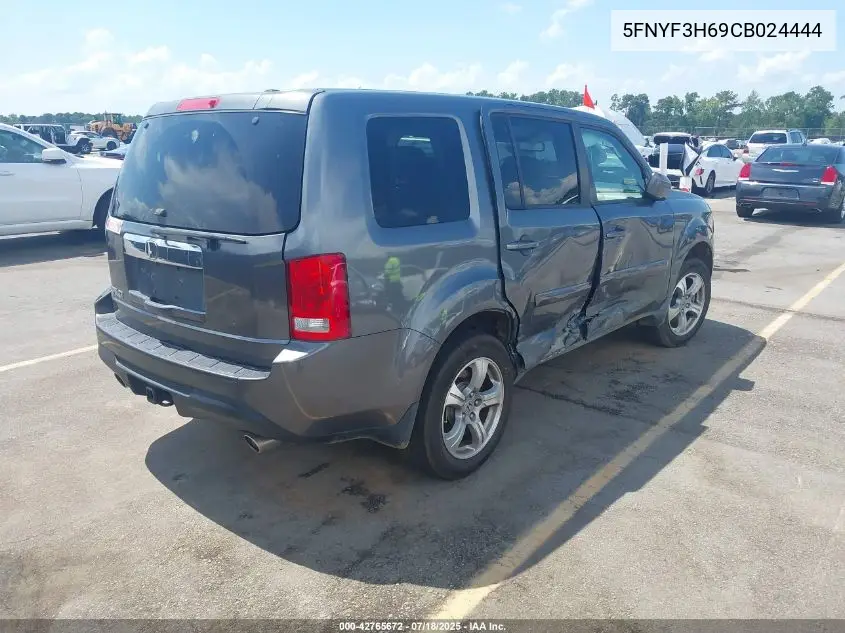 2012 Honda Pilot Ex-L VIN: 5FNYF3H69CB024444 Lot: 42765672