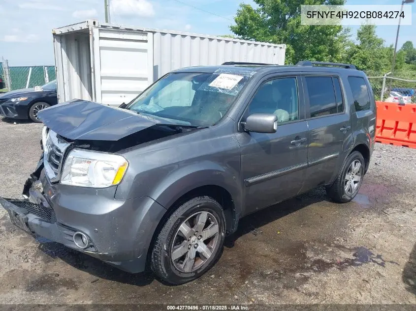 2012 Honda Pilot Touring VIN: 5FNYF4H92CB084274 Lot: 42770496