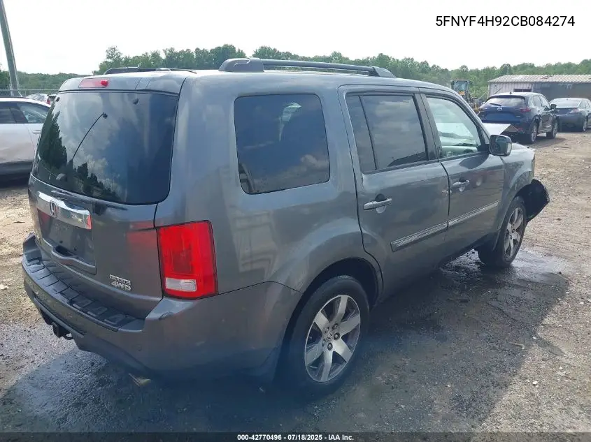 2012 Honda Pilot Touring VIN: 5FNYF4H92CB084274 Lot: 42770496