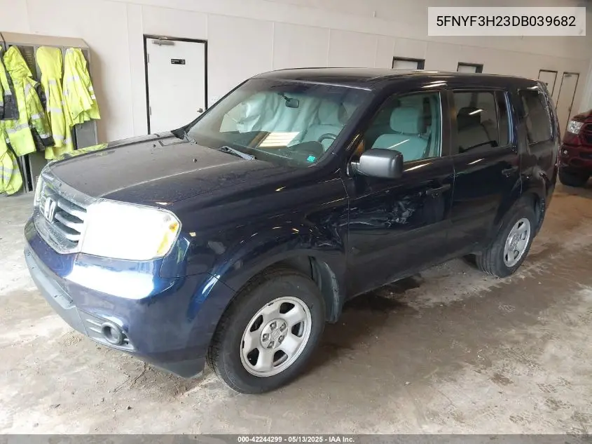 2013 Honda Pilot Lx VIN: 5FNYF3H23DB039682 Lot: 42244299