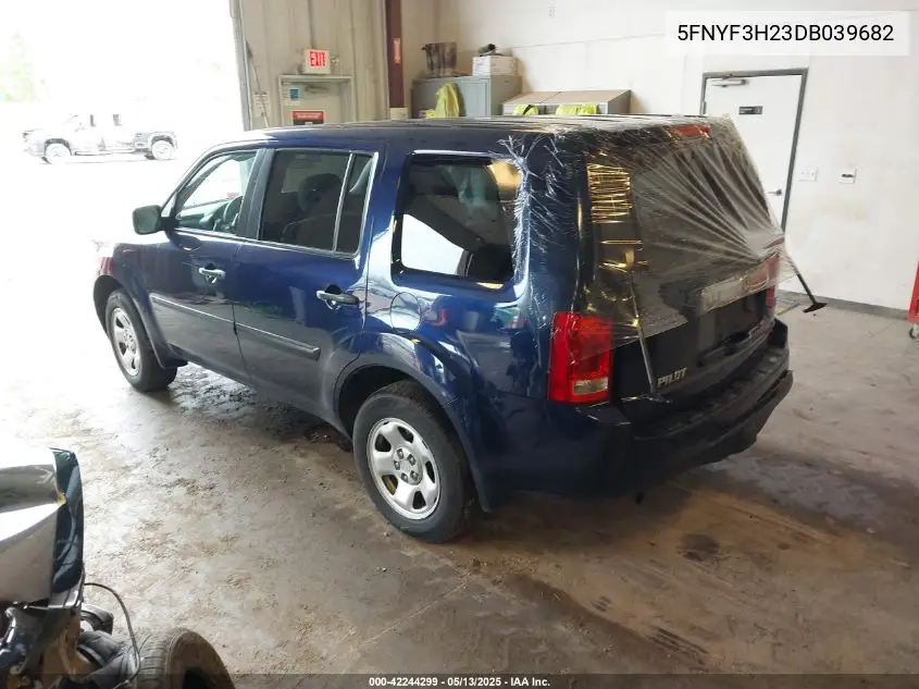 2013 Honda Pilot Lx VIN: 5FNYF3H23DB039682 Lot: 42244299