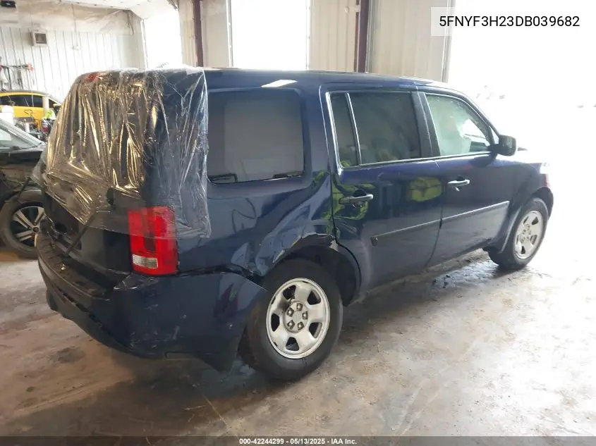 2013 Honda Pilot Lx VIN: 5FNYF3H23DB039682 Lot: 42244299