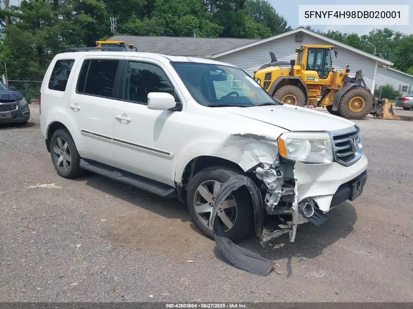 2013 Honda Pilot Touring VIN: 5FNYF4H98DB020001 Lot: 42603604