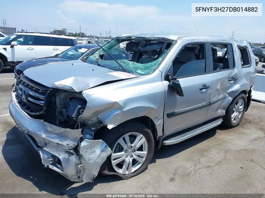 2013 Honda Pilot Lx VIN: 5FNYF3H27DB014882 Lot: 42783440