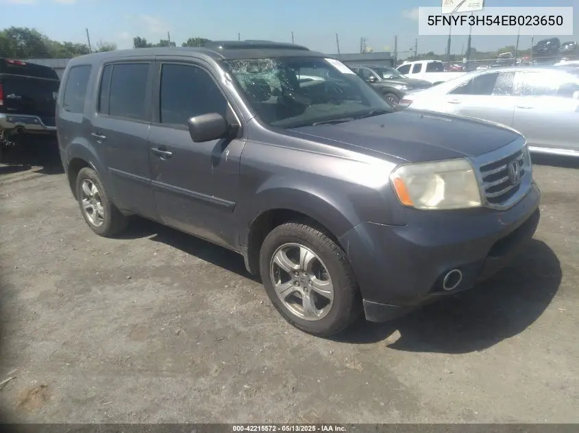 2014 Honda Pilot Ex-L VIN: 5FNYF3H54EB023650 Lot: 42215572