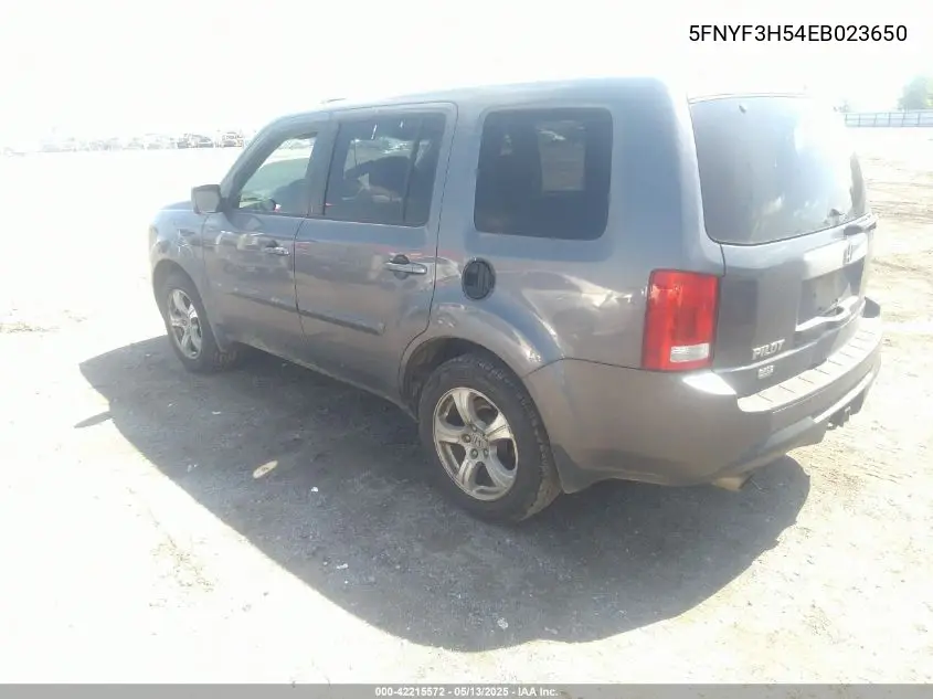 2014 Honda Pilot Ex-L VIN: 5FNYF3H54EB023650 Lot: 42215572