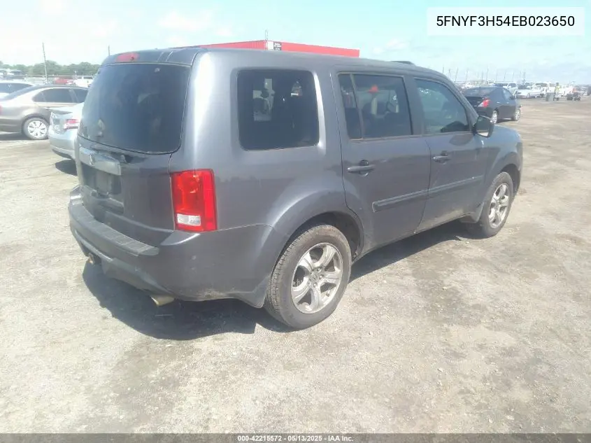 2014 Honda Pilot Ex-L VIN: 5FNYF3H54EB023650 Lot: 42215572