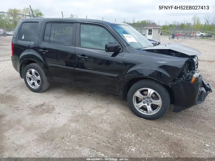 2014 Honda Pilot Ex-L VIN: 5FNYF4H52EB027413 Lot: 42258671