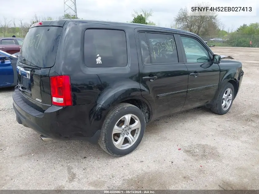 2014 Honda Pilot Ex-L VIN: 5FNYF4H52EB027413 Lot: 42258671