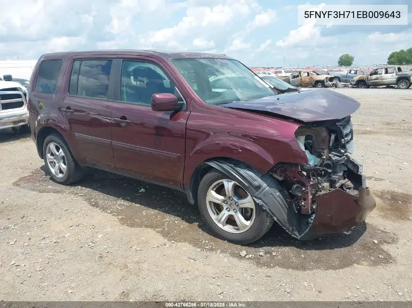 2014 Honda Pilot Ex-L VIN: 5FNYF3H71EB009643 Lot: 42766296