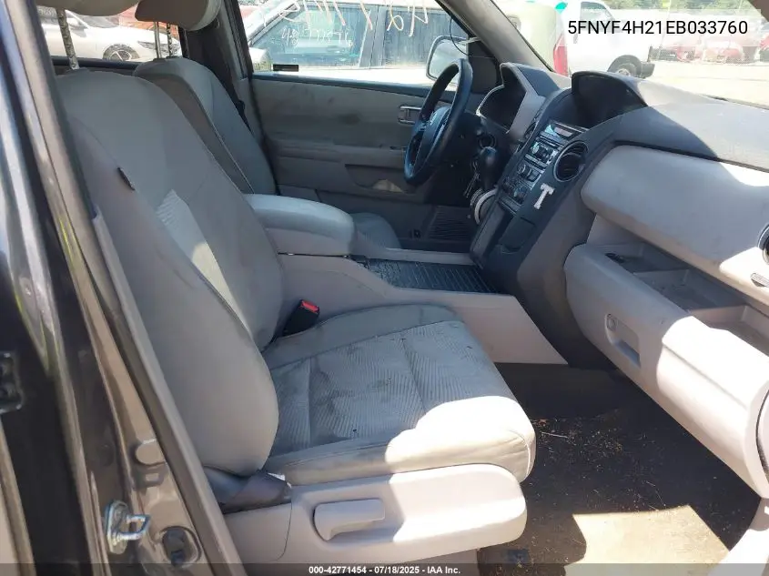 2014 Honda Pilot Lx VIN: 5FNYF4H21EB033760 Lot: 42771454