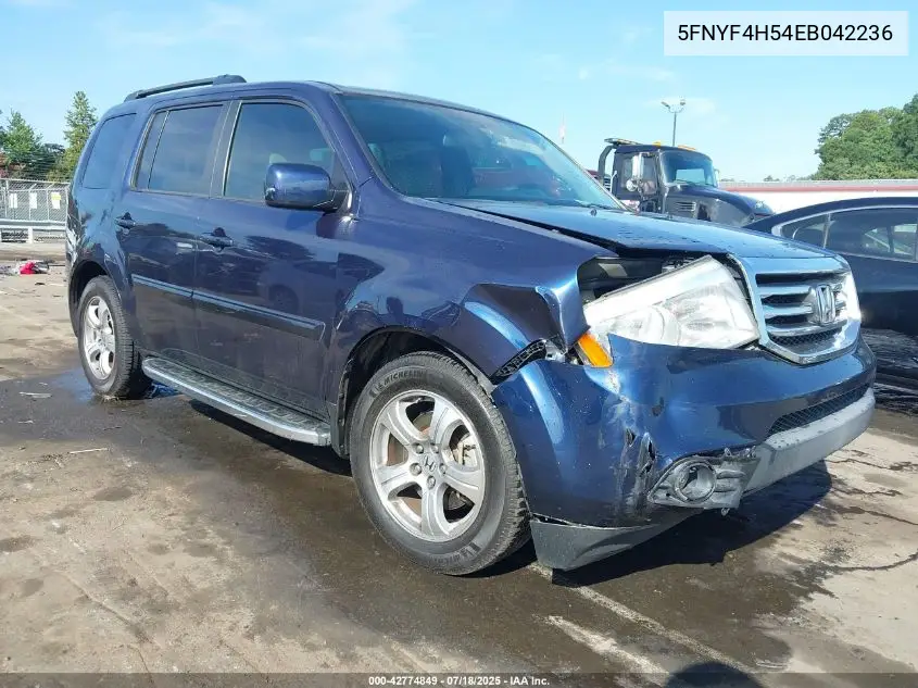 2014 Honda Pilot Ex-L VIN: 5FNYF4H54EB042236 Lot: 42774849