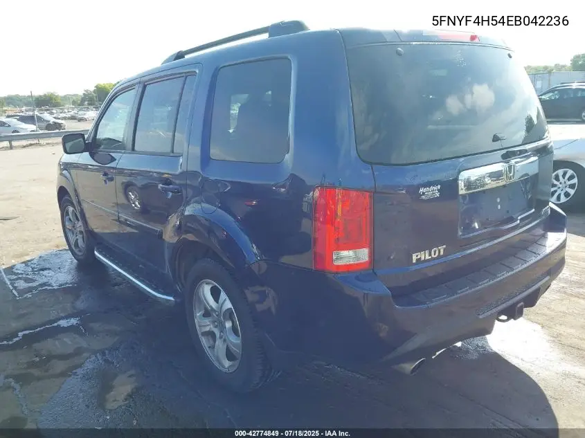 2014 Honda Pilot Ex-L VIN: 5FNYF4H54EB042236 Lot: 42774849