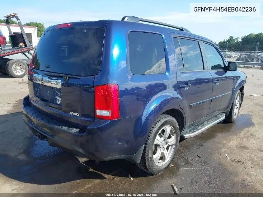 2014 Honda Pilot Ex-L VIN: 5FNYF4H54EB042236 Lot: 42774849