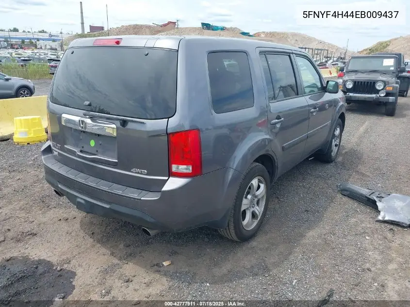 2014 Honda Pilot Ex VIN: 5FNYF4H44EB009437 Lot: 42777911