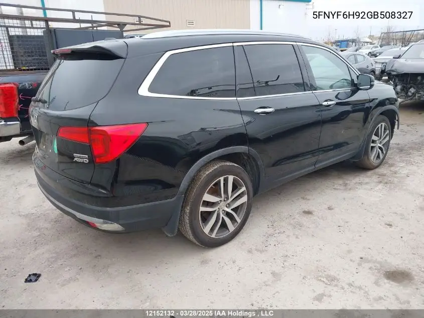 2016 Honda Pilot VIN: 5FNYF6H92GB508327 Lot: 12152132