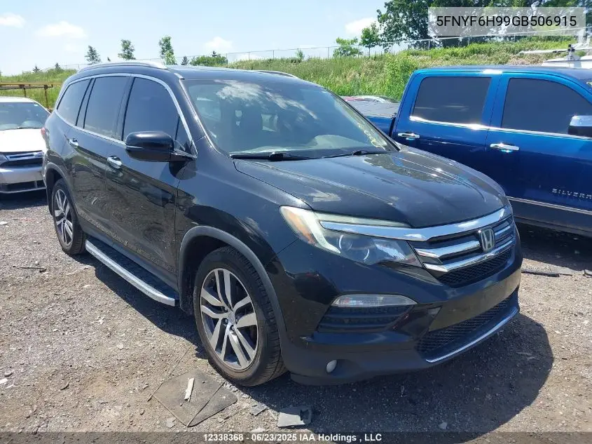 2016 Honda Pilot Touring VIN: 5FNYF6H99GB506915 Lot: 12338368